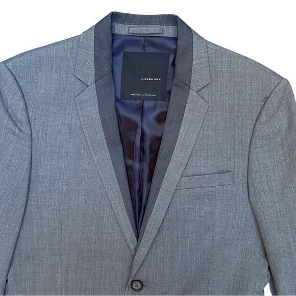 🕶️ Zara Black Tag Men’s Fitted Gray Blazer – Size 40 | Sharp AF - Picture 4 of 7